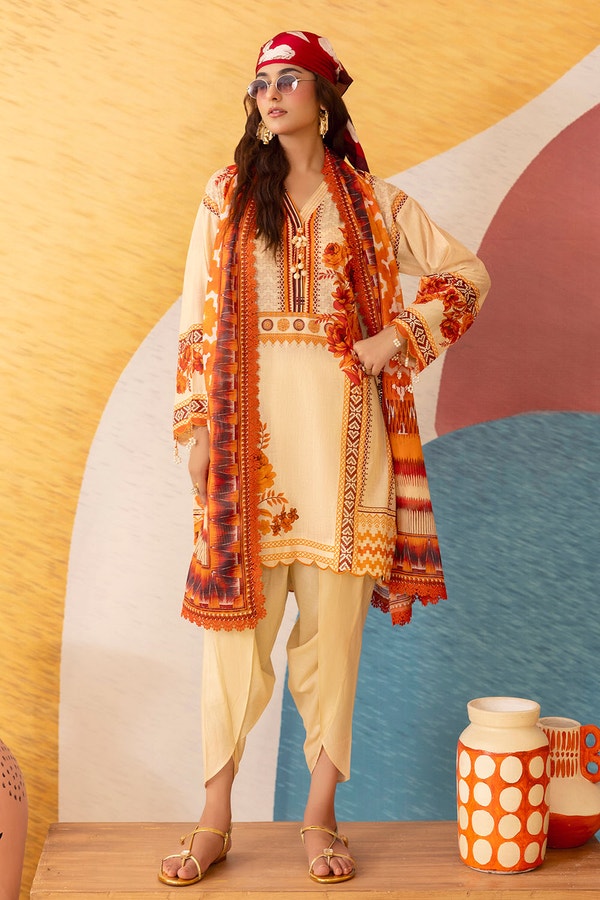 3 Piece Unstitched Printed Lawn Suit ML-52001